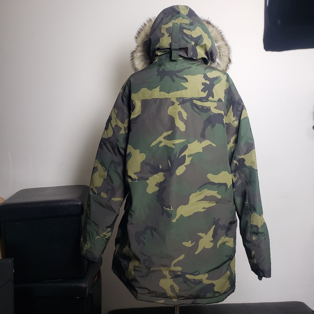 NWT Polo Ralph Lauren Green Camo Down Parka Coat Size L - Picture 10 of 13